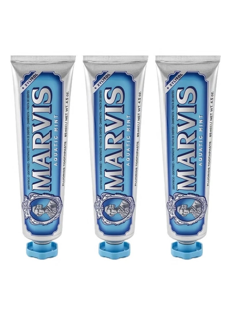 Marvis Aquatic Mint Toothpaste 3 x 85ml - Image 1