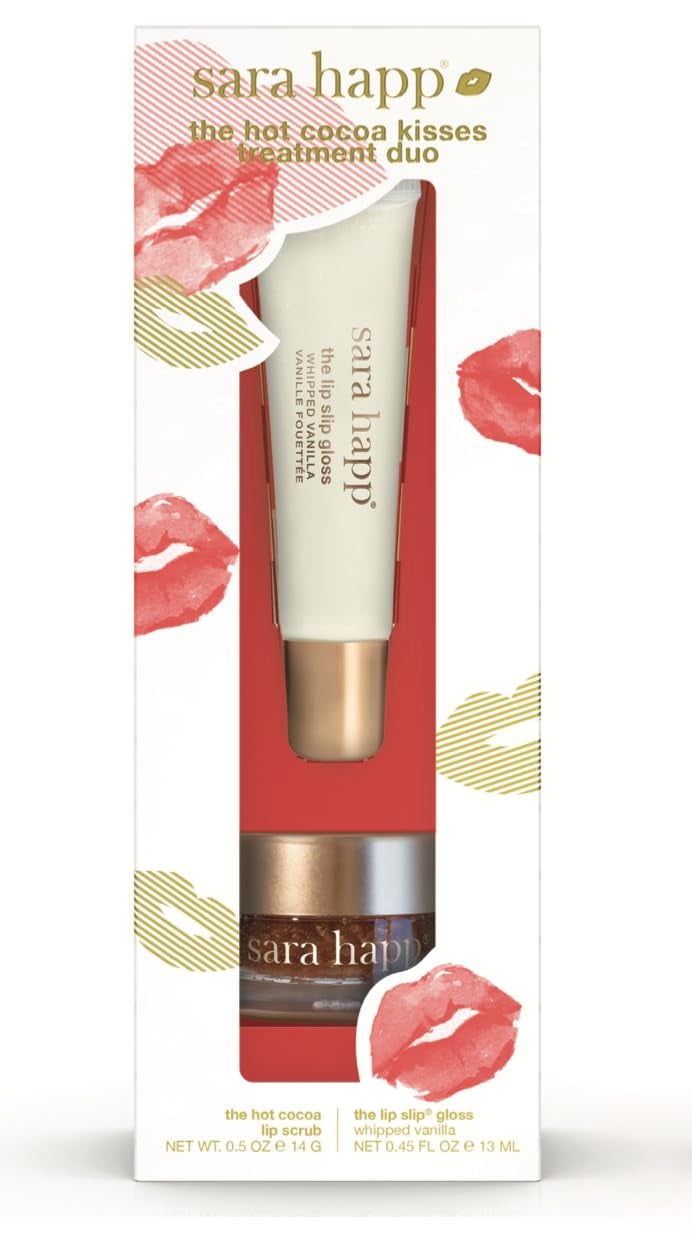 Sara Happ Hot Cocoa Kisses Treatment Duo Lip Scrub  Gloss Unisex Exfoliating Set 2 Count Lip Care  Conditioning for Lips