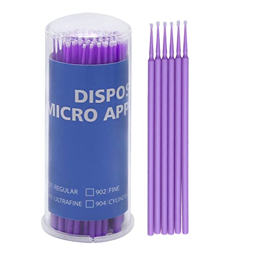 Saihisday Touch Up Paint Brushes for Automotive Paint Chip Repair Disposable Micro Applicators (S:1.5mm, Purple)-100 Pieces - Image 1