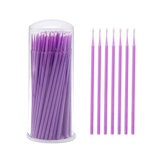 Saihisday Touch Up Paint Brushes for Automotive Paint Chip Repair Disposable Micro Applicators (S:1.5mm, Purple)-100 Pieces - Image 5