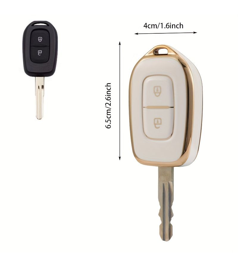 Black TPU Soft Shell Key Cover For Renault Cadjar Koleos 2 Button Car Case - Image 3