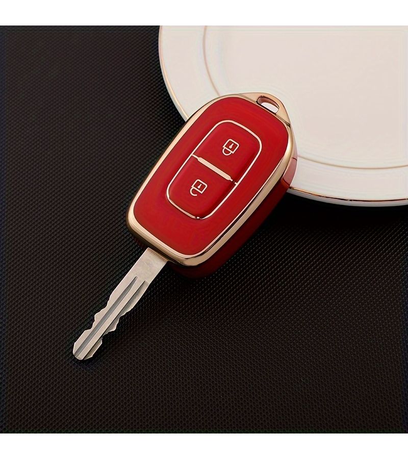 Black TPU Soft Shell Key Cover For Renault Cadjar Koleos 2 Button Car Case - Image 5