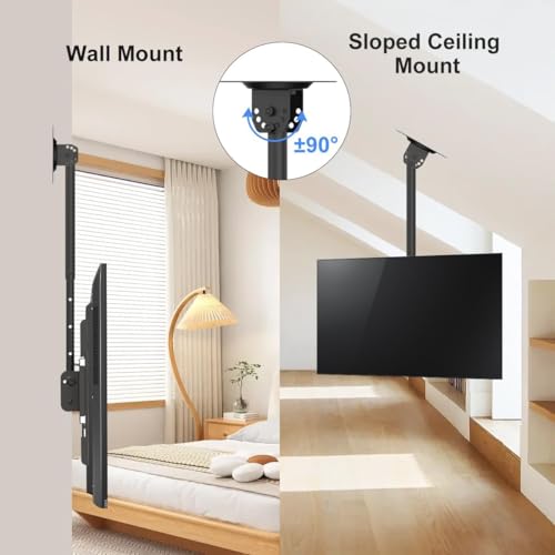 Suptek Ceiling TV Mount Fits Most 26-65 inch LCD LED Plasma Panel Display with Max VESA 400x400mm Loaded up to 45kg/100lbs Height Adjustable MC4602 - Image 4