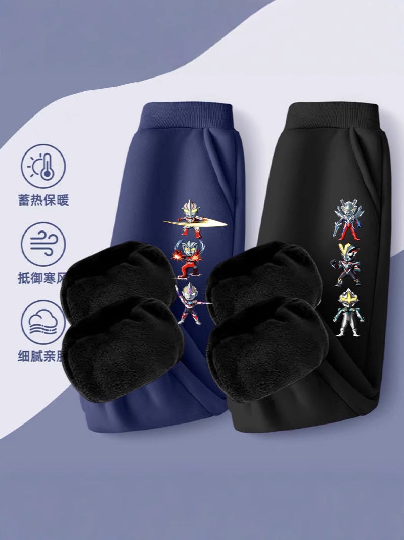 Ultraman Sweatpants Kidsren'S Pants Fleece-Lined Boys Winter All-In-One Velvet Versatile Sports Pants - Image 4