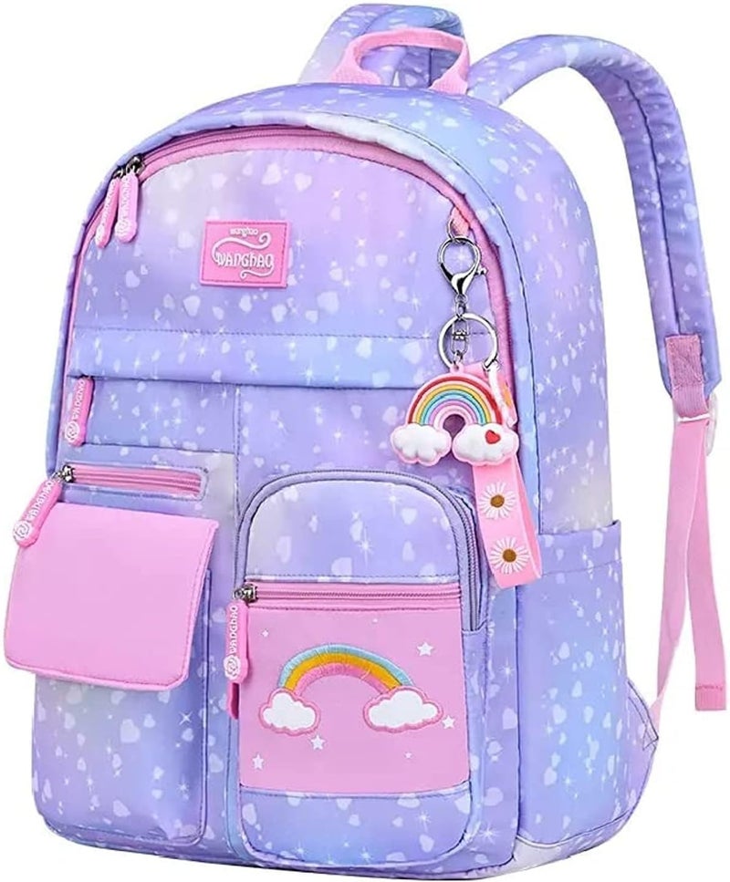 Fashion Design Lightweight Waterproof Kids Backpack - Large Capacity Children Bookbag for Girls, Pink