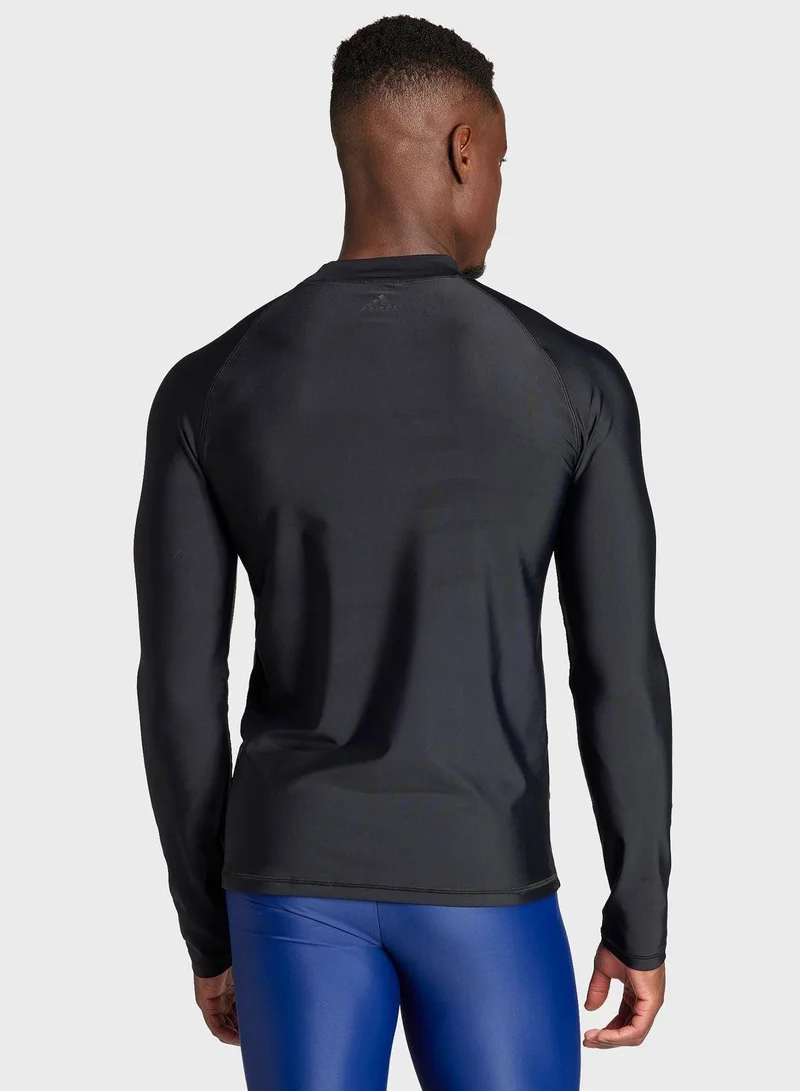Adidas M Rashgd Ls Black Swim Swimwear XS