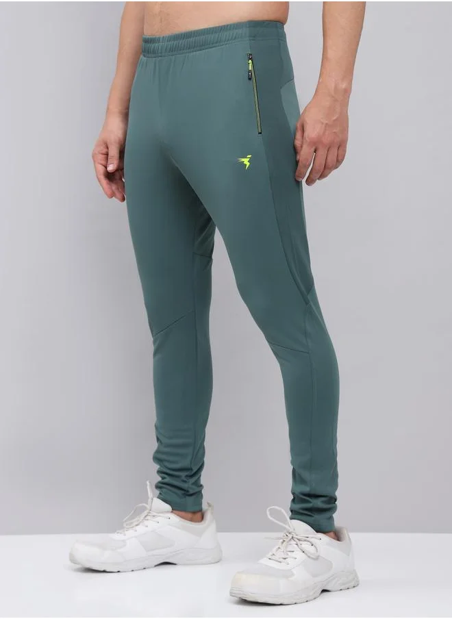 تكنوسبورت Technosport Solid Elasticated Trackpants with Pockets