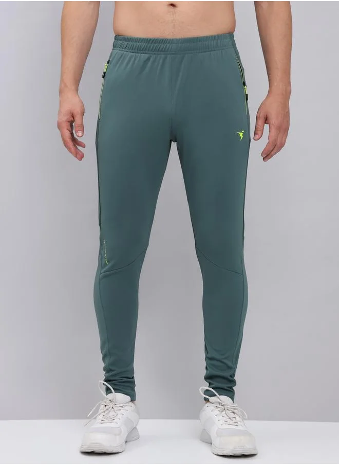 تكنوسبورت Technosport Solid Elasticated Trackpants with Pockets
