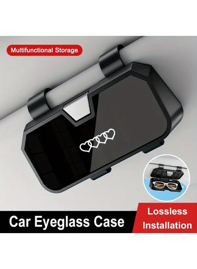 White Heart Shaped Car Visor Glasses Holder Secure Grip Eyewear Storage Travel Accessory - Image 4