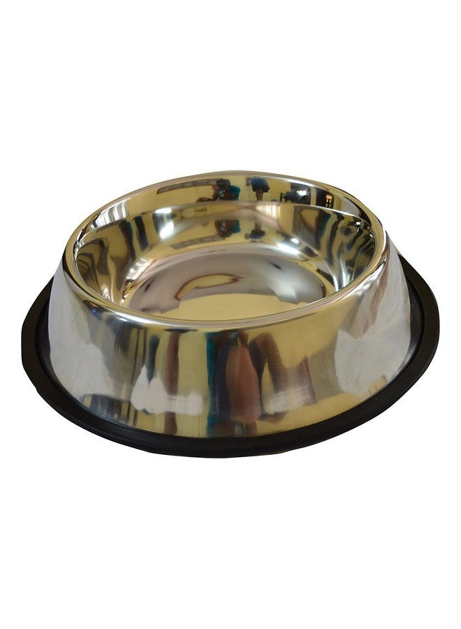 Stainless Steel Anti Skid Dog Bowl/Pet Bowl Plain - Medium With Free Superdog Chew Toy - Image 2