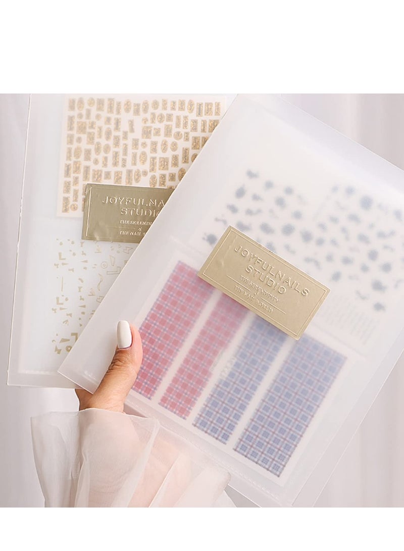 Excefore Nail Art Sticker Storage Book 80 Slots Nail Art Decals Organizer Display Showing Book Collecting Album Nail Stickers Holder DIY Nail Art Design Tools - Image 3