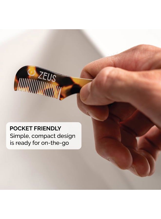 Zeus Handmade Saw-Cut Mustache Comb - 3" x 0.75"- 3 Pack, Quality Moustache Comb for Men (Tortoiseshell) - B12 - Image 4