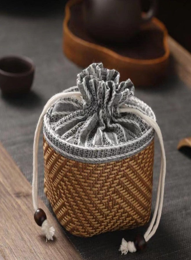 VINTORKY Portable Teapot Bag with Drawstring Closure Padded Tea Cup Holder Storage Bag for Travel Outdoor and Home Use - Image 3