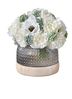 Kutis 1 Bunch of Artificial Decorative Flowers Wedding Home Decoration False blossom white/Beige/Green  28 x 13 Centimeter  - Image 3