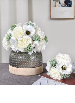 Kutis 1 Bunch of Artificial Decorative Flowers Wedding Home Decoration False blossom white/Beige/Green  28 x 13 Centimeter  - Image 2