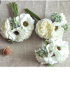 Kutis 1 Bunch of Artificial Decorative Flowers Wedding Home Decoration False blossom white/Beige/Green  28 x 13 Centimeter  - Image 5