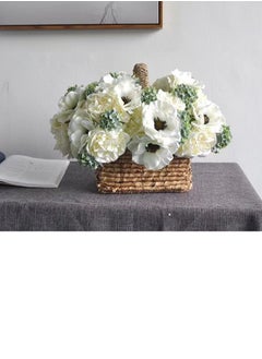 Kutis 1 Bunch of Artificial Decorative Flowers Wedding Home Decoration False blossom white/Beige/Green  28 x 13 Centimeter  - Image 4