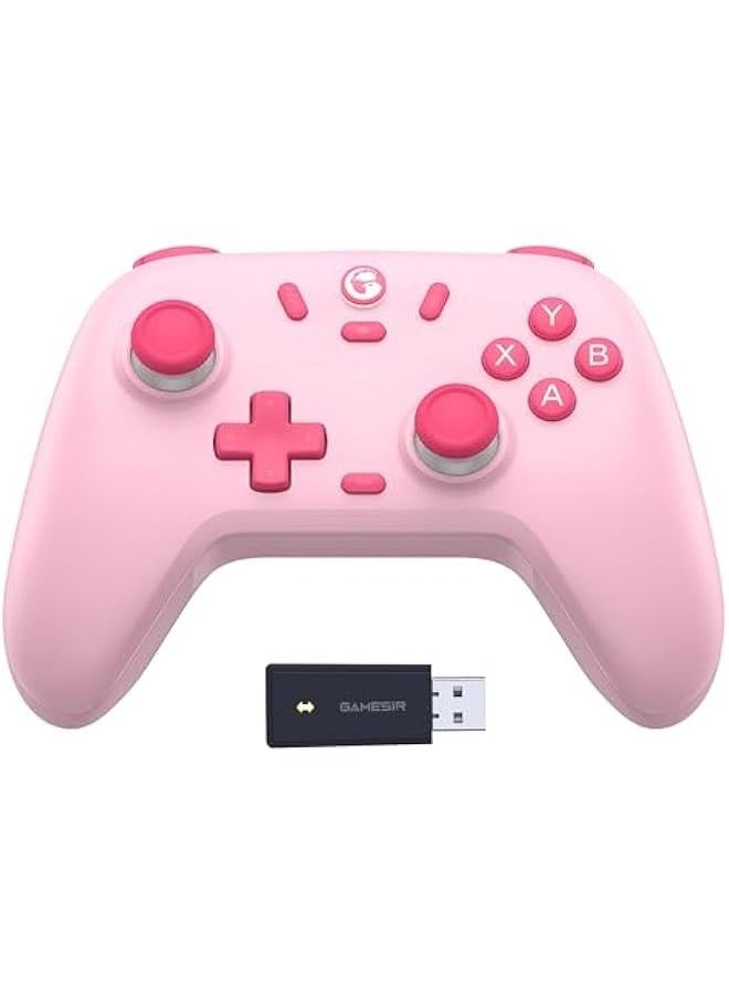 Nova Lite 2.4g Wireless Controller for Windows PC, iPhone, Android, Switch  Steam Deck, Bluetooth Controller Gamepad with Hall Effect Trigger,Turbo,Rumble Vibration (Pink)  - Image 1