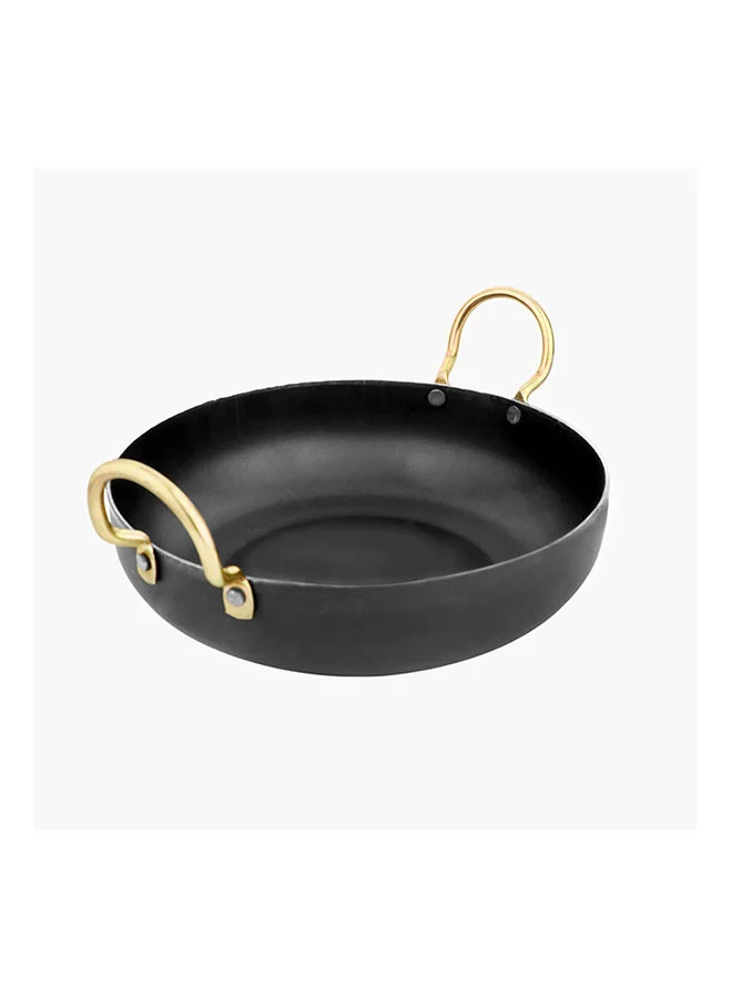 Home Box Ferric Wrought Iron Flat Bottom Kadhai