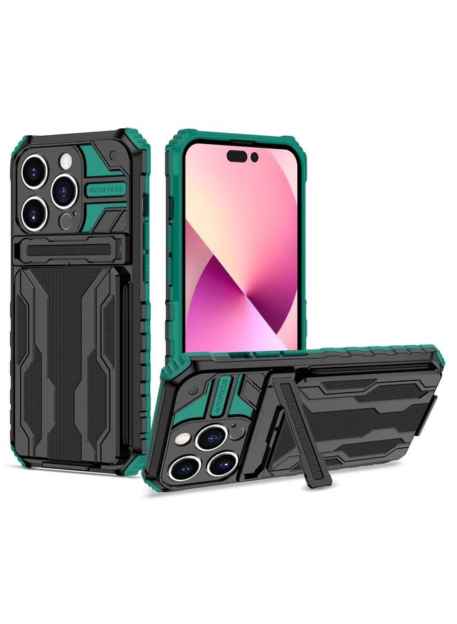 اس-توب جراب لهاتف iPhone 15 Pro Max مزود بمسند ومحفظة وبطاقة - Image 1