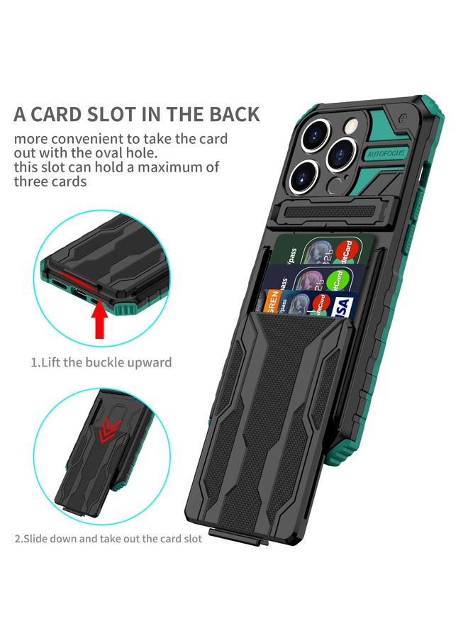 اس-توب جراب لهاتف iPhone 15 Pro Max مزود بمسند ومحفظة وبطاقة - Image 2