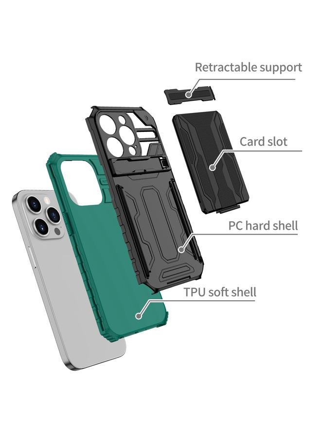 اس-توب جراب لهاتف iPhone 15 Pro Max مزود بمسند ومحفظة وبطاقة - Image 3