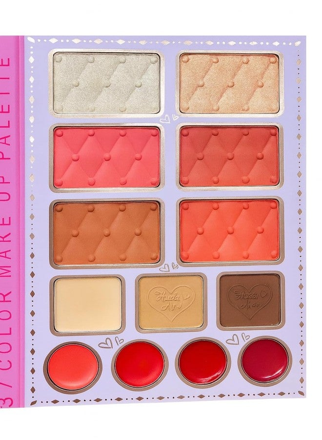 كوين بي لوحة مكياج كوين بي، 37 لونًا، مجموعة احترافية من ظلال العيون وأحمر الشفاه، بلمسات نهائية مطفية ولامعة، علبة وردية - Image 4