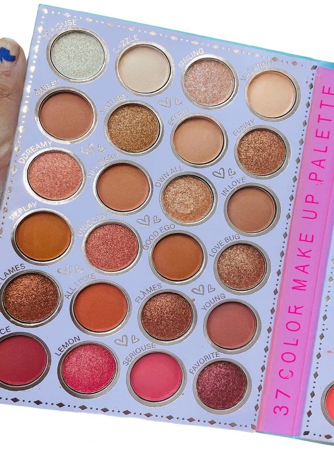 كوين بي لوحة مكياج كوين بي، 37 لونًا، مجموعة احترافية من ظلال العيون وأحمر الشفاه، بلمسات نهائية مطفية ولامعة، علبة وردية - Image 2