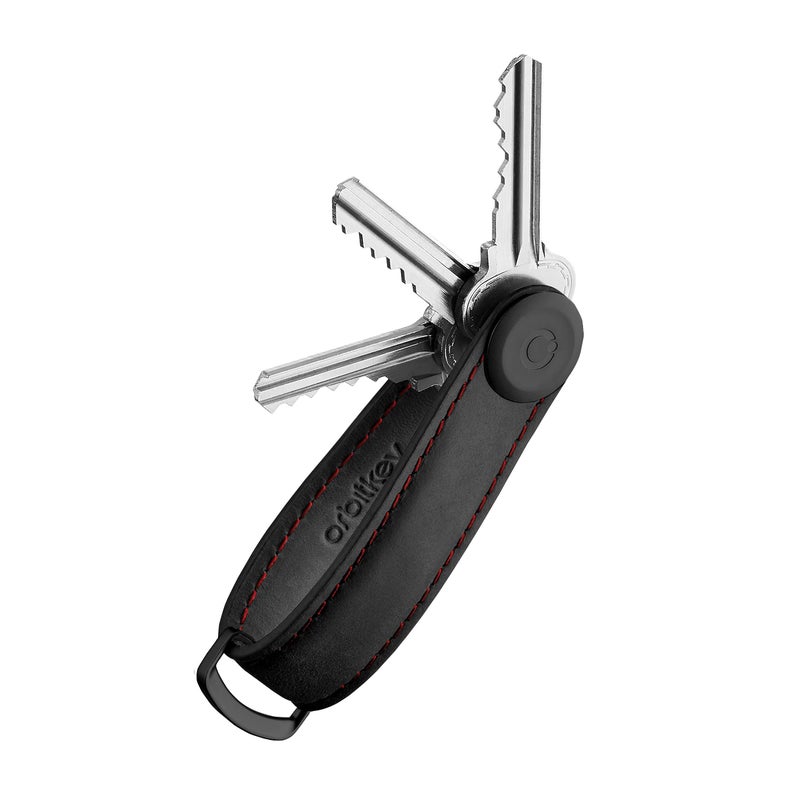 Orbitkey Crazy Horse Leather Key Organizer | Quiet Profile | Holds up to 7 Keys (Black) - Image 1