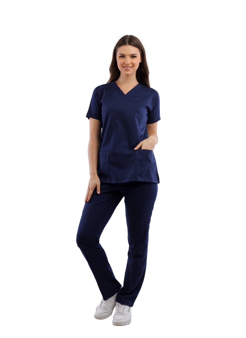 APEX Premium Scrub 1/2 Sleeve Female Dark Blue Medi-Tex  - Image 1