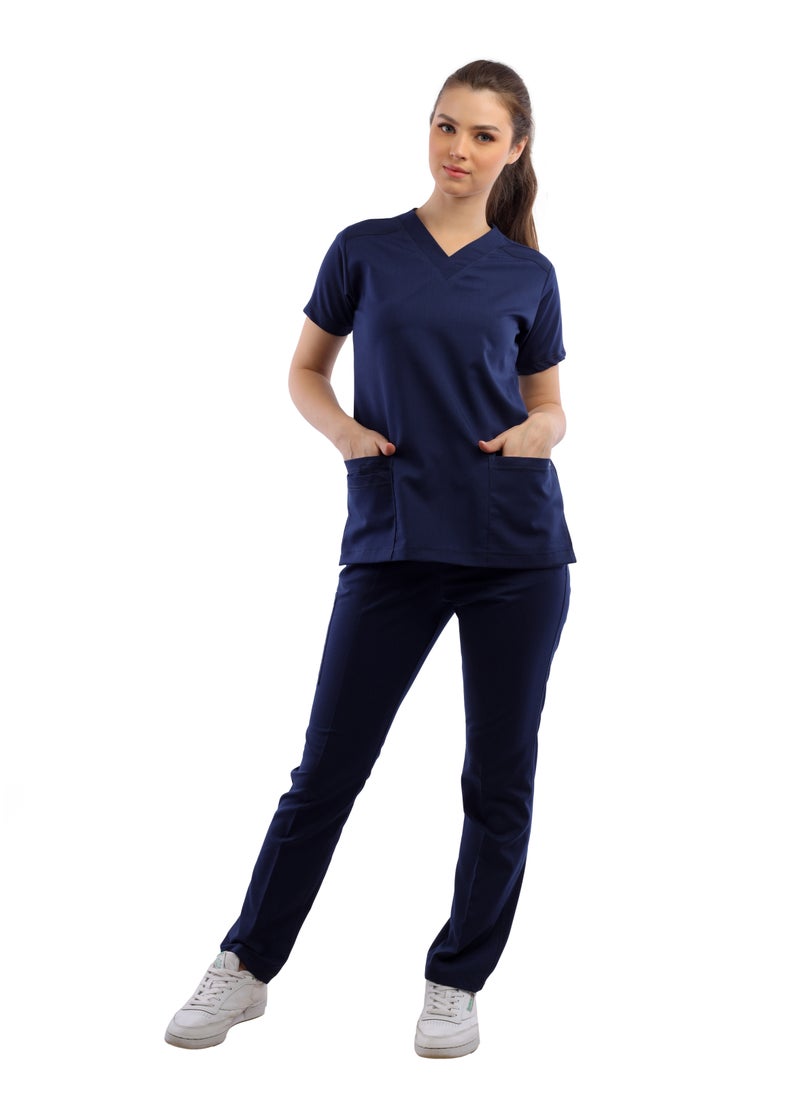 APEX Premium Scrub 1/2 Sleeve Female Dark Blue Medi-Tex  - Image 2
