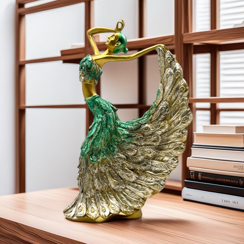 XINDAM Elegant Peacock Art Figurine Dancer Statue Decorative Home & Office Figurines Home Office Display Craft Living Room Decor Ornaments for Tabletop - Image 3