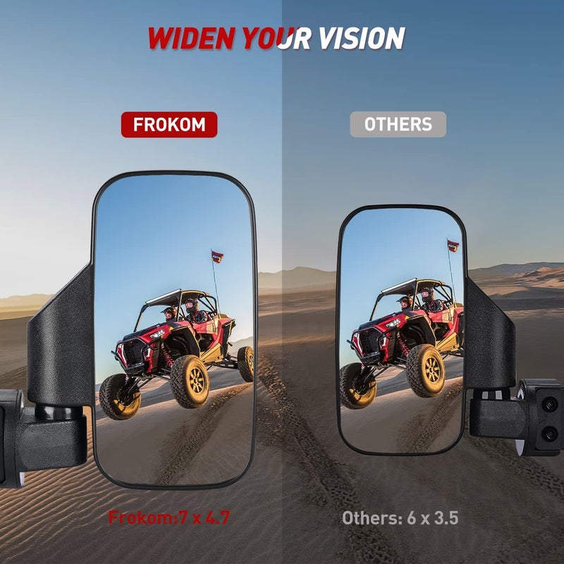 Frokom UTV Side Mirror for Pro-Fit Cage - Compatible with Polaris Ranger and Can Am Models - Image 4