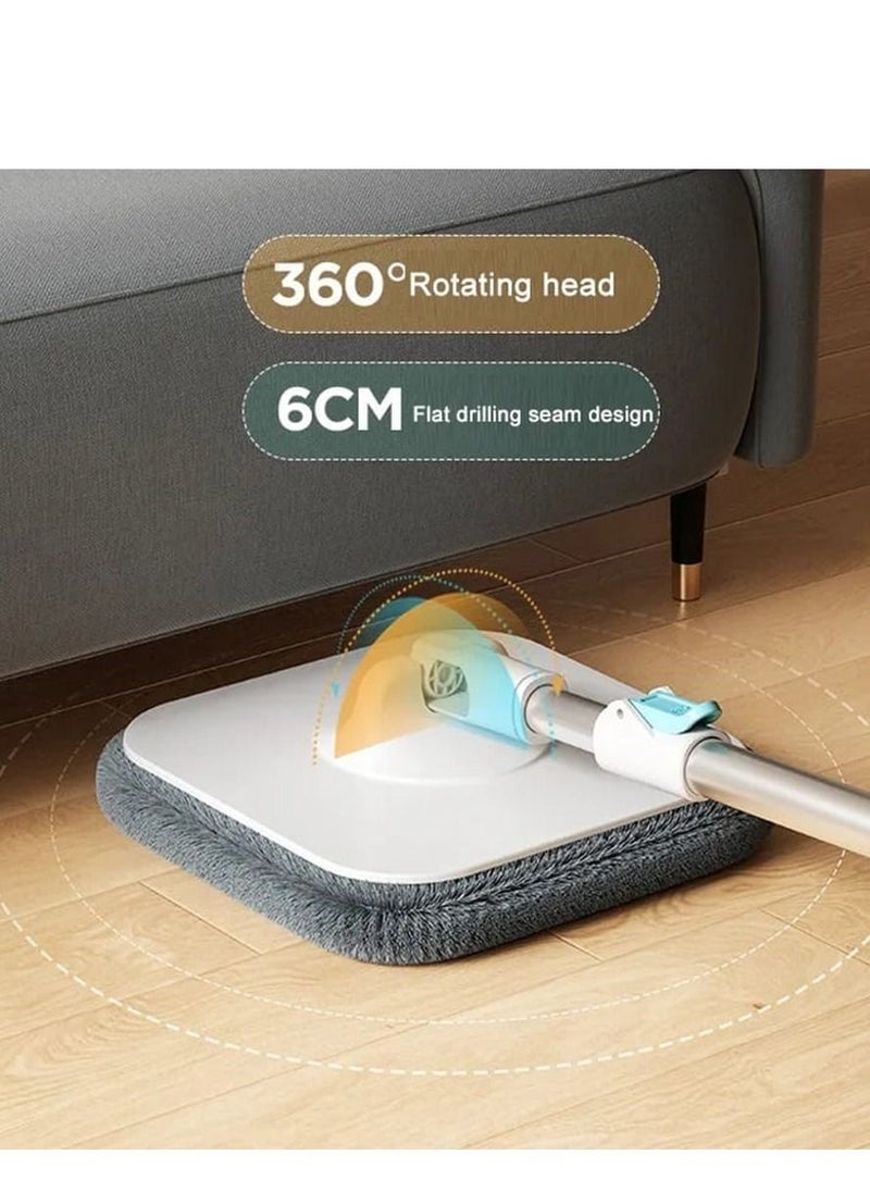Kaigital Spin Mop and Bucket System with Separate Clean/Dirty, Spinning Mops for Floor Cleaning with Dry Wet Self Wringing, Microfiber Spin Mop with 2Pads