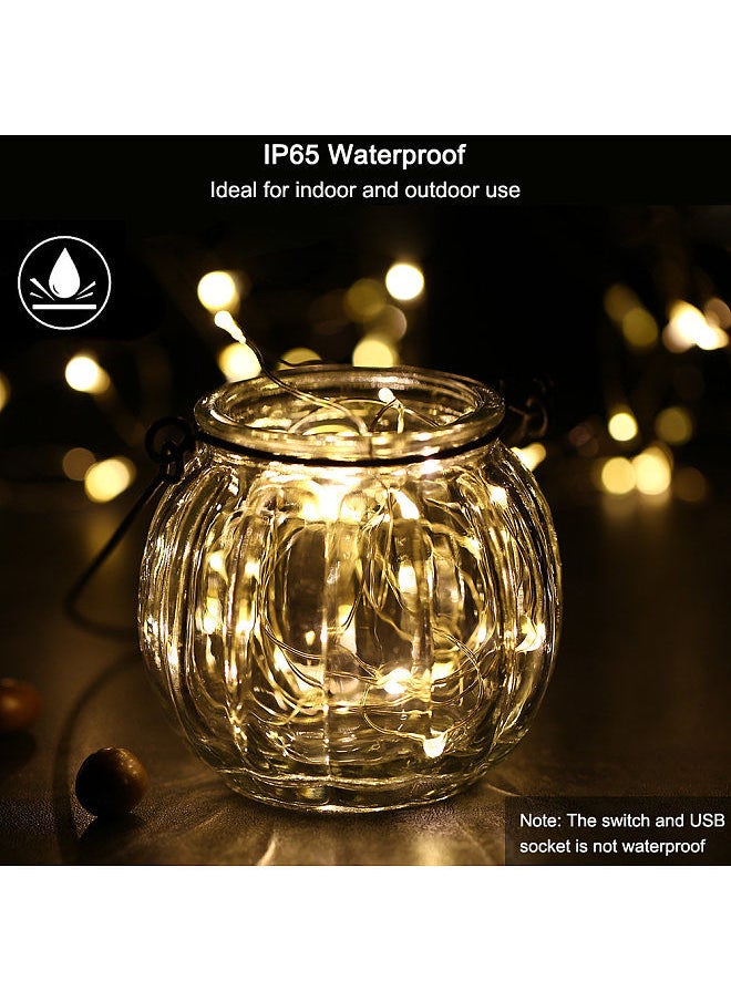 Generic Fairy Lights 12m 120 LEDs String Lights USB IP65 Waterproof White for Xmas,Wedding,Indoor/Outdoor-Silver Wire  - Image 3