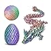 Flavery 3D Printed Dragon in Egg Green Purple Copper 51 inch Tricolor Egg with Flexible Crystal Dragon Inside Colorful Fidget Toy Birthday Gift Desk Pet Figure 12 Dragon - Image 2