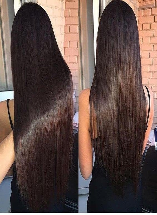 VEGO Hair Extension |Hair Extensions| Extension Hair | Straight Natural Black Long Hair Extension for Women & Girls | Full Head Straight Clips in on Synthetic Hair Extensions 24 inch [NATURAL_BROWN_STRAIGHT_HAIR] - Image 1