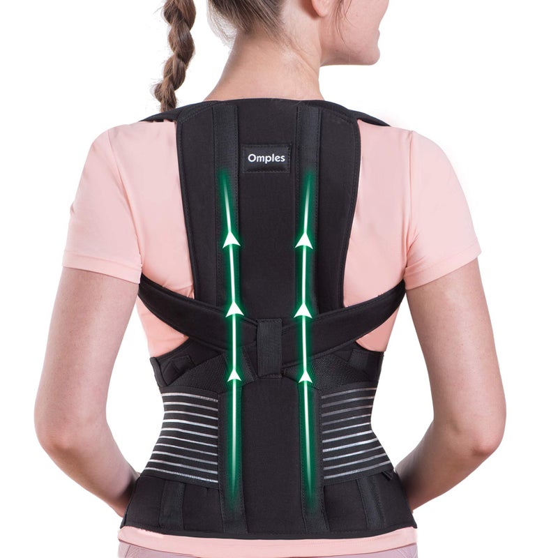 Omples Posture Corrector for Women and Men Thoracic Back Brace Straightener Shoulder Upright Support Trainer for Body Correction and Neck Pain Relief Large waist 3942 inch