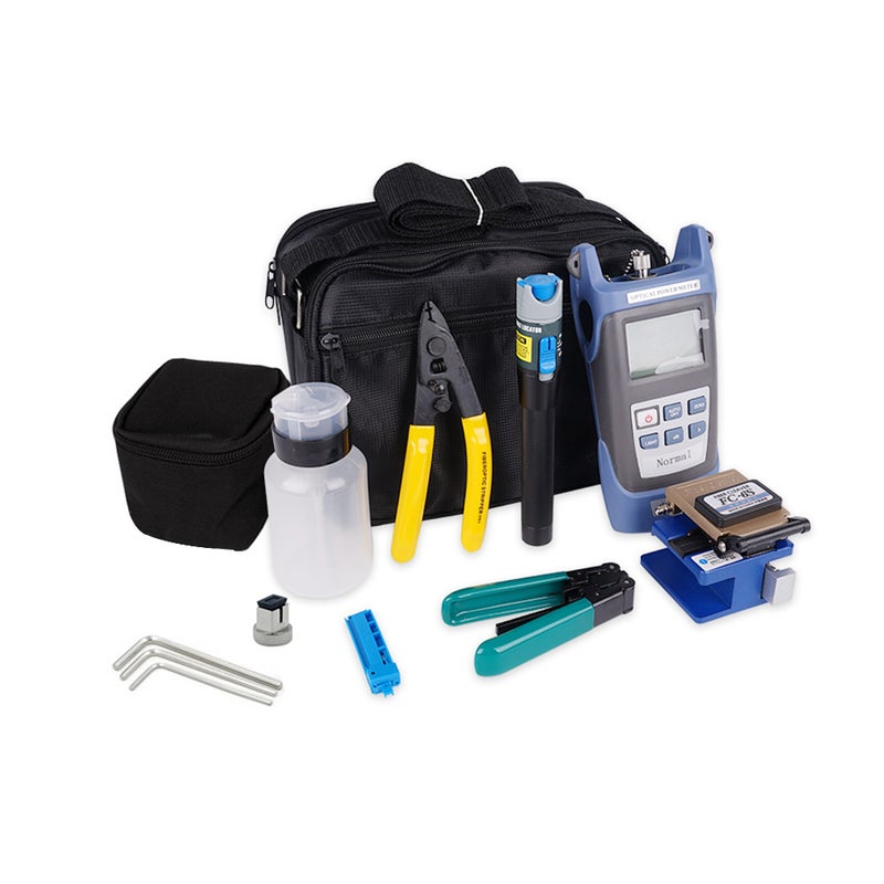 Optical Fiber Tool Kit Fiber Cleaver Set Cold Contact Cutting Tool Set with Optical Power Meter Red Pen Wire Stripping Plier - Image 1