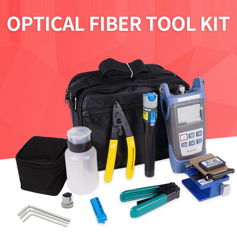 Optical Fiber Tool Kit Fiber Cleaver Set Cold Contact Cutting Tool Set with Optical Power Meter Red Pen Wire Stripping Plier - Image 5