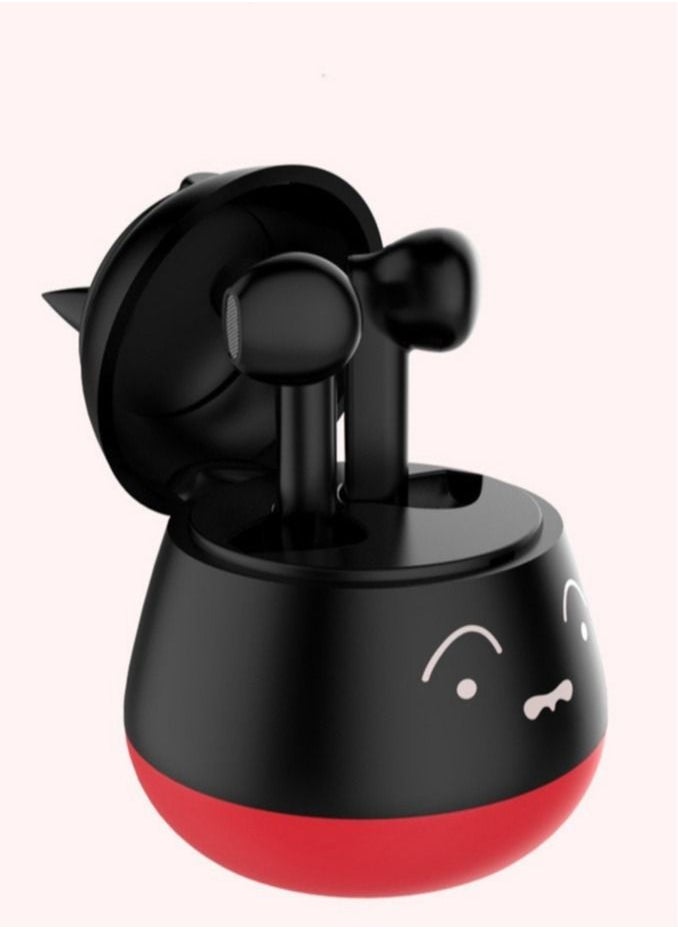 TWS bluetooth headset cute black elf cartoon 5.0 stereo binaural call headset wireless earbuds true wireless compatible apple Suitable for Android and other systems bluetooth 5 true wireless earbuds