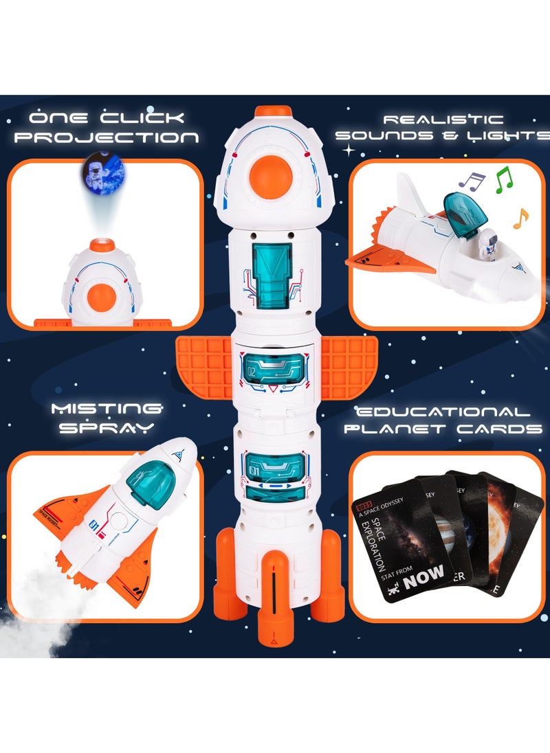 SYOSI Space Shuttle Rocket Toy for Kids, 5-in-1 Spaceship with Lights, Sounds & Projection, Educational Space Adventure Toy, Ideal for Boys Ages 3-8  - Image 5