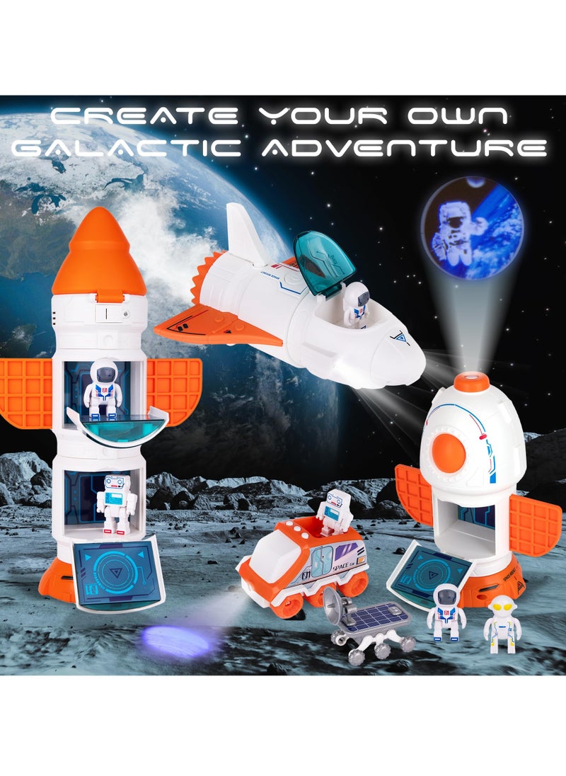 SYOSI Space Shuttle Rocket Toy for Kids, 5-in-1 Spaceship with Lights, Sounds & Projection, Educational Space Adventure Toy, Ideal for Boys Ages 3-8  - Image 3