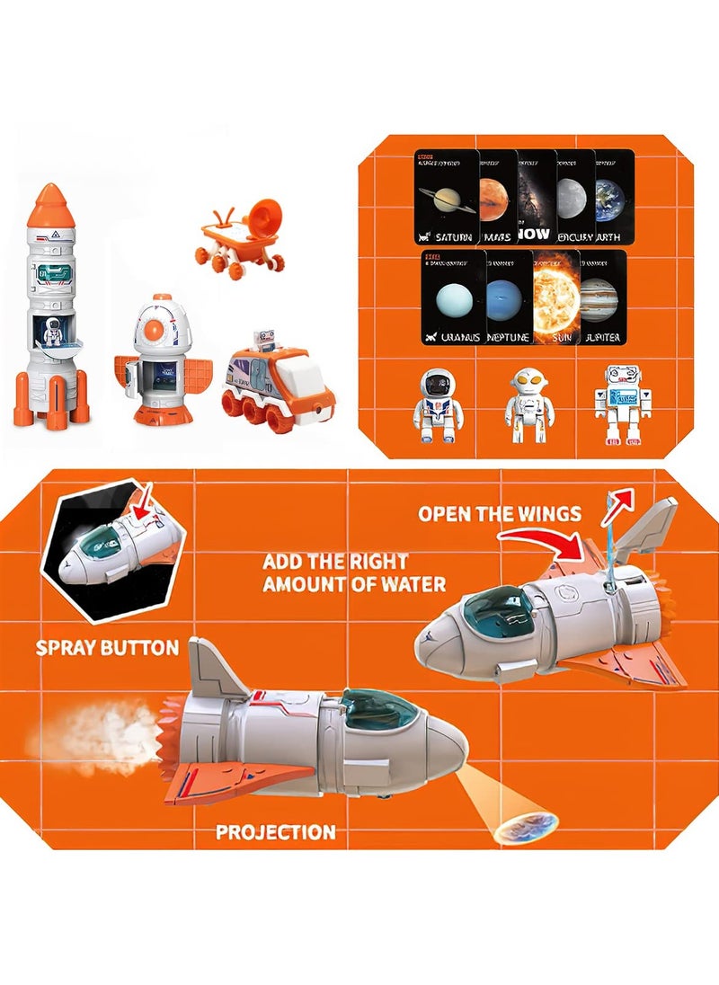 SYOSI Space Shuttle Rocket Toy for Kids, 5-in-1 Spaceship with Lights, Sounds & Projection, Educational Space Adventure Toy, Ideal for Boys Ages 3-8  - Image 2