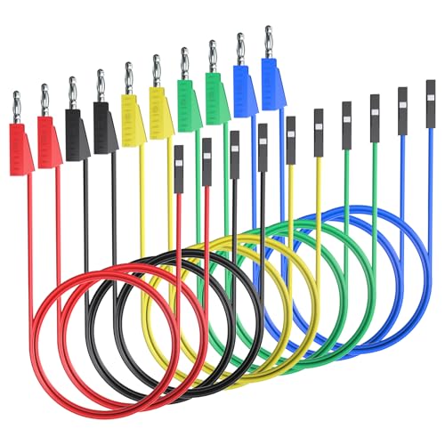 Goupchn Stackable Banana Plug to Breadboard Female Jumper Wires Soft Flexible Silicone Test Leads for Electrical Testing - Image 1