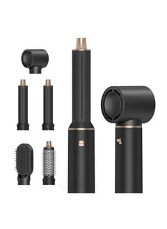 General Air Styler Hair Dryer Brush Negative Ion Hair Dryer Hair Straightener Brush Quick Dry Hair Styler Volumizer Hair Dryer Curler Automatic Curling Iron (Black)  - Image 1