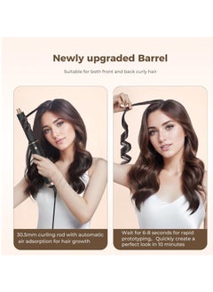 General Air Styler Hair Dryer Brush Negative Ion Hair Dryer Hair Straightener Brush Quick Dry Hair Styler Volumizer Hair Dryer Curler Automatic Curling Iron (Black)  - Image 2