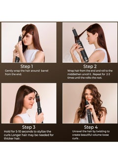 General Air Styler Hair Dryer Brush Negative Ion Hair Dryer Hair Straightener Brush Quick Dry Hair Styler Volumizer Hair Dryer Curler Automatic Curling Iron (Black)  - Image 4