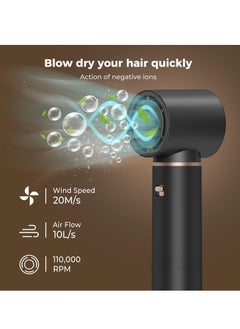 General Air Styler Hair Dryer Brush Negative Ion Hair Dryer Hair Straightener Brush Quick Dry Hair Styler Volumizer Hair Dryer Curler Automatic Curling Iron (Black)  - Image 5
