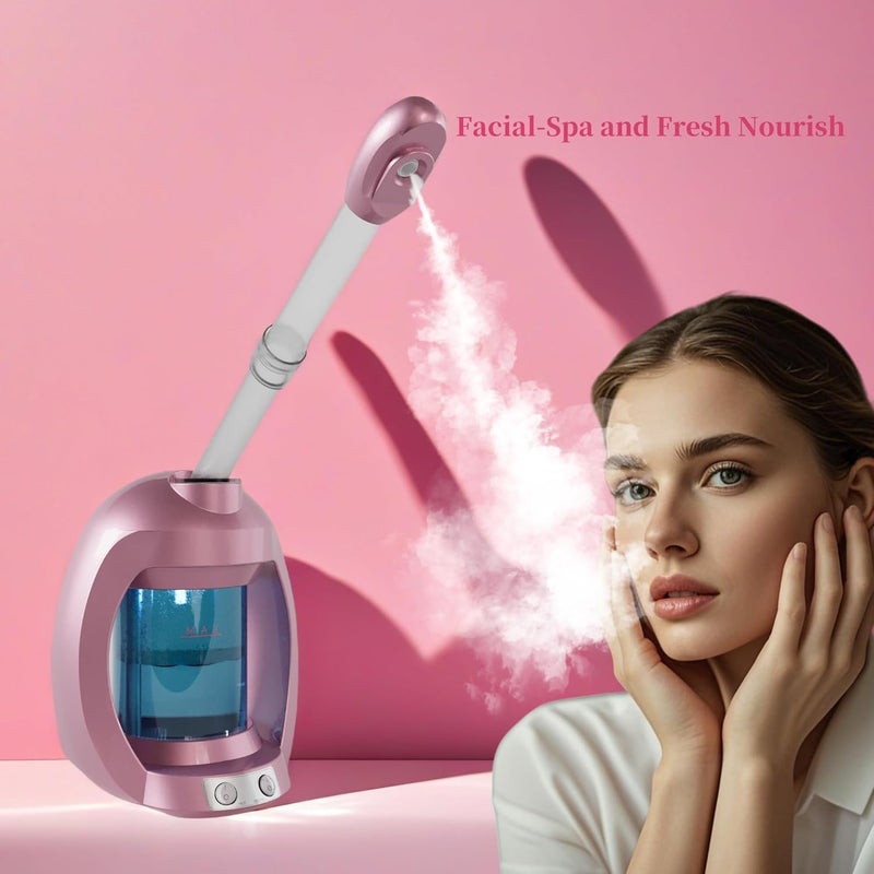 Asiakarn Pink Nano Ionic Facial Steamer For Deep Facial Cleansing Hair Steamer Professional Facial Steamer Facial Steamers For Facial Spa At Home - Image 3